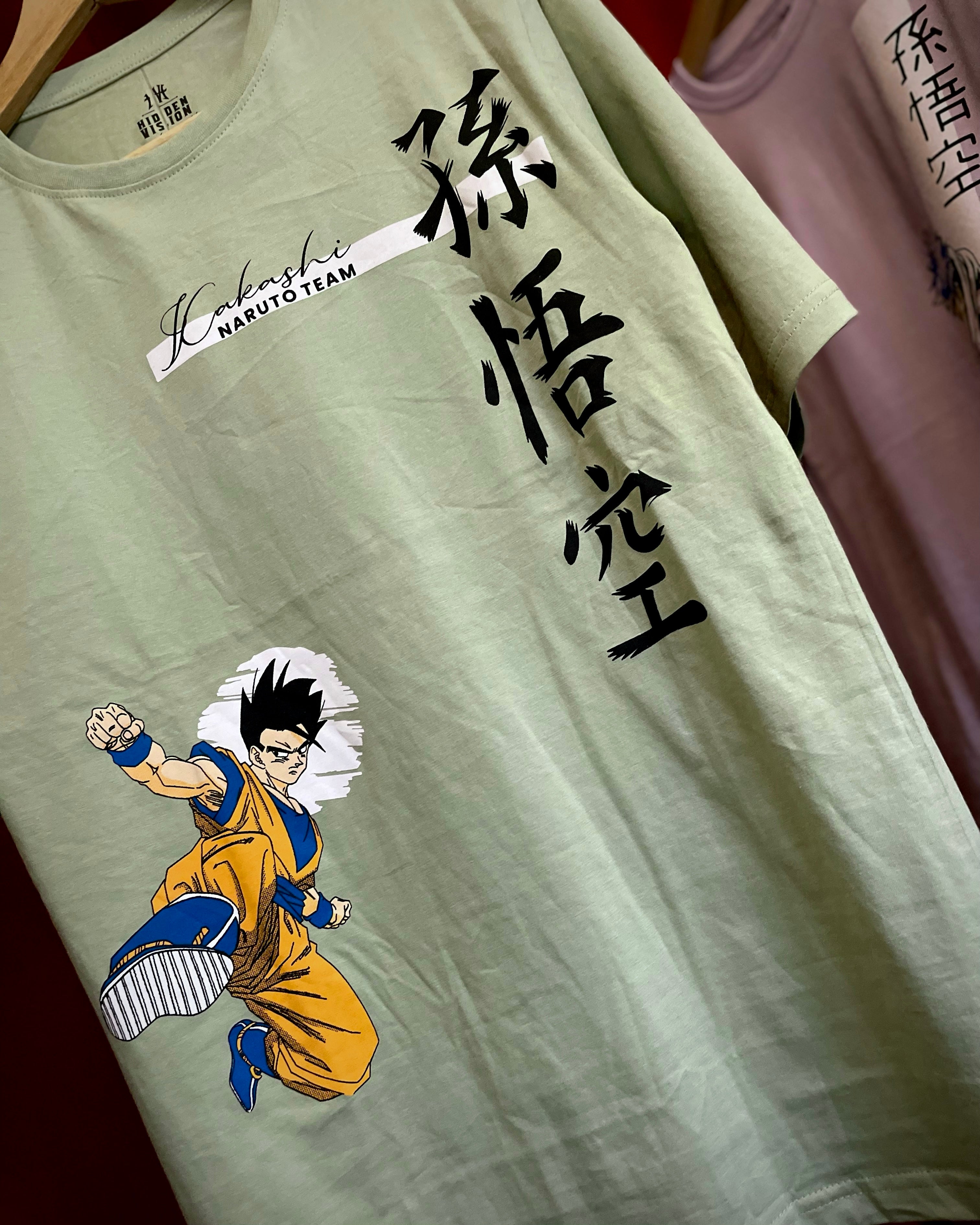 (Mint Green) Anime Front-Back Graphic Oversized Tee