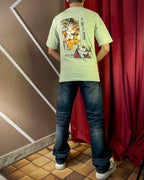 (Mint Green) Anime Front-Back Graphic Oversized Tee