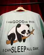 (Mint Green) Sleeping Panda Front-Back Graphic Oversized Tee