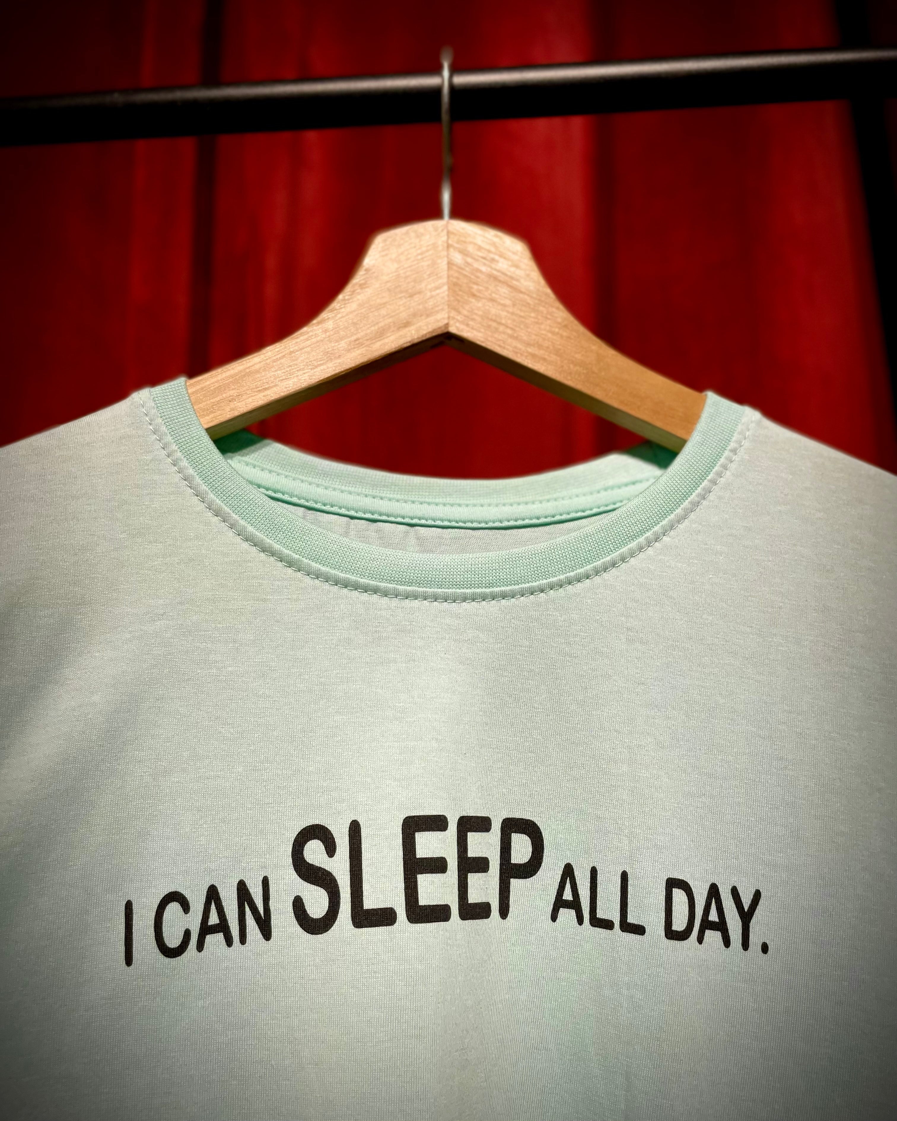 (Mint Green) Sleeping Panda Front-Back Graphic Oversized Tee