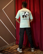 (Mint Green) Sleeping Panda Front-Back Graphic Oversized Tee