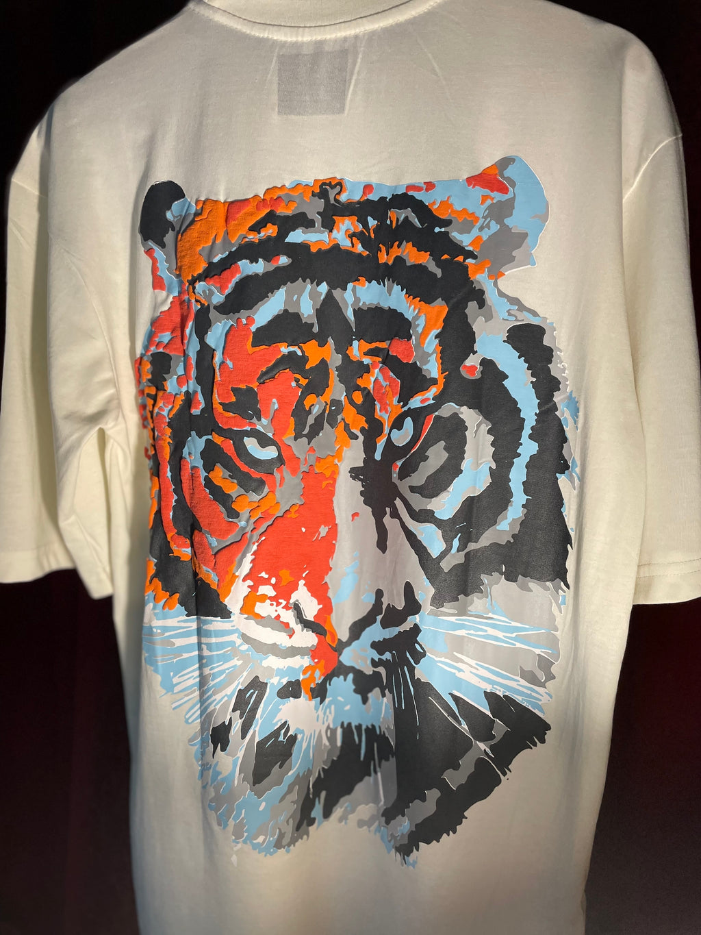(Off-White) Tiger Graphic 3D Print Oversized Tee