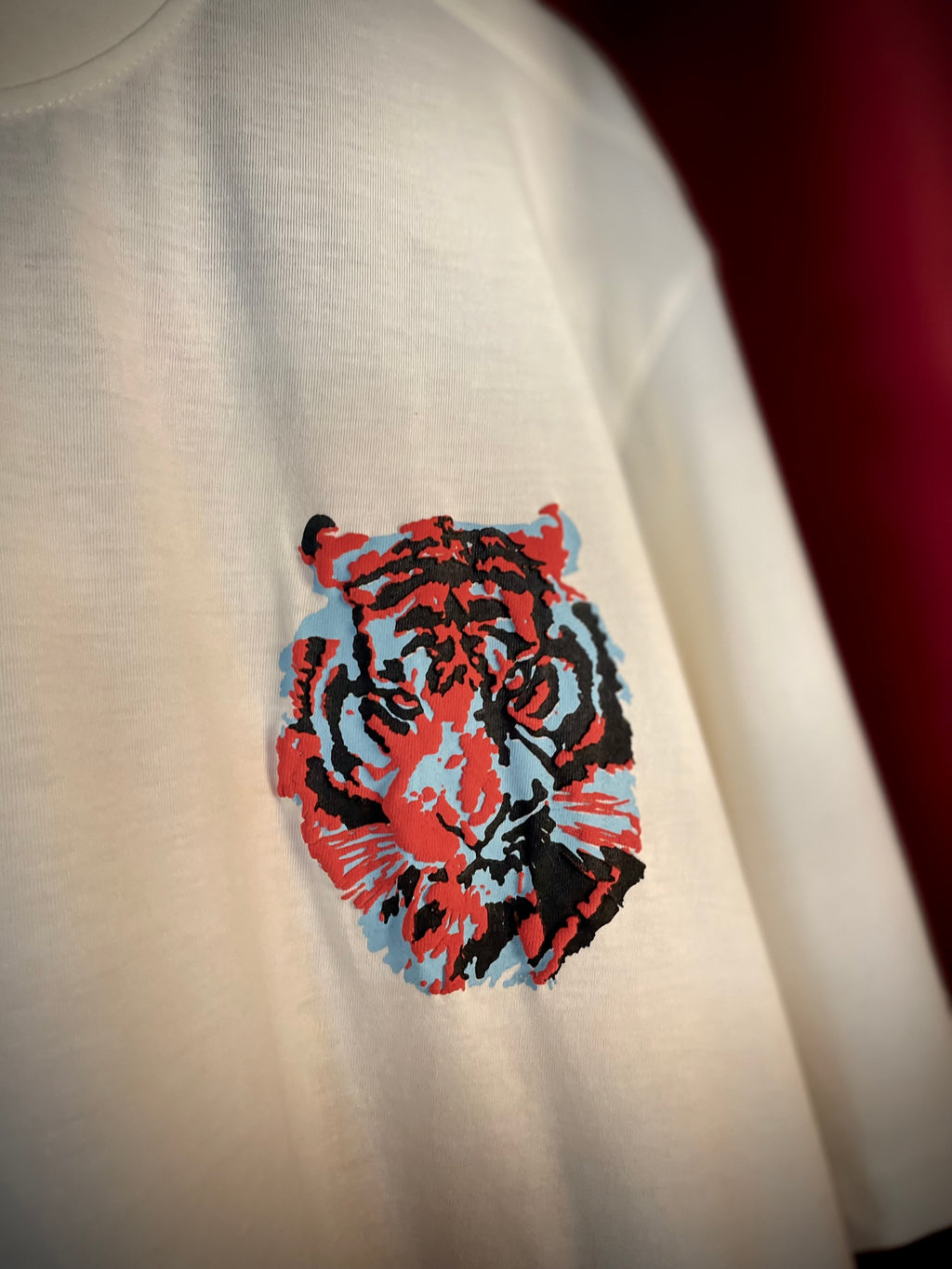 (Off-White) Tiger Graphic 3D Print Oversized Tee