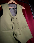 (Olive Green) Solids 3-Piece Suit