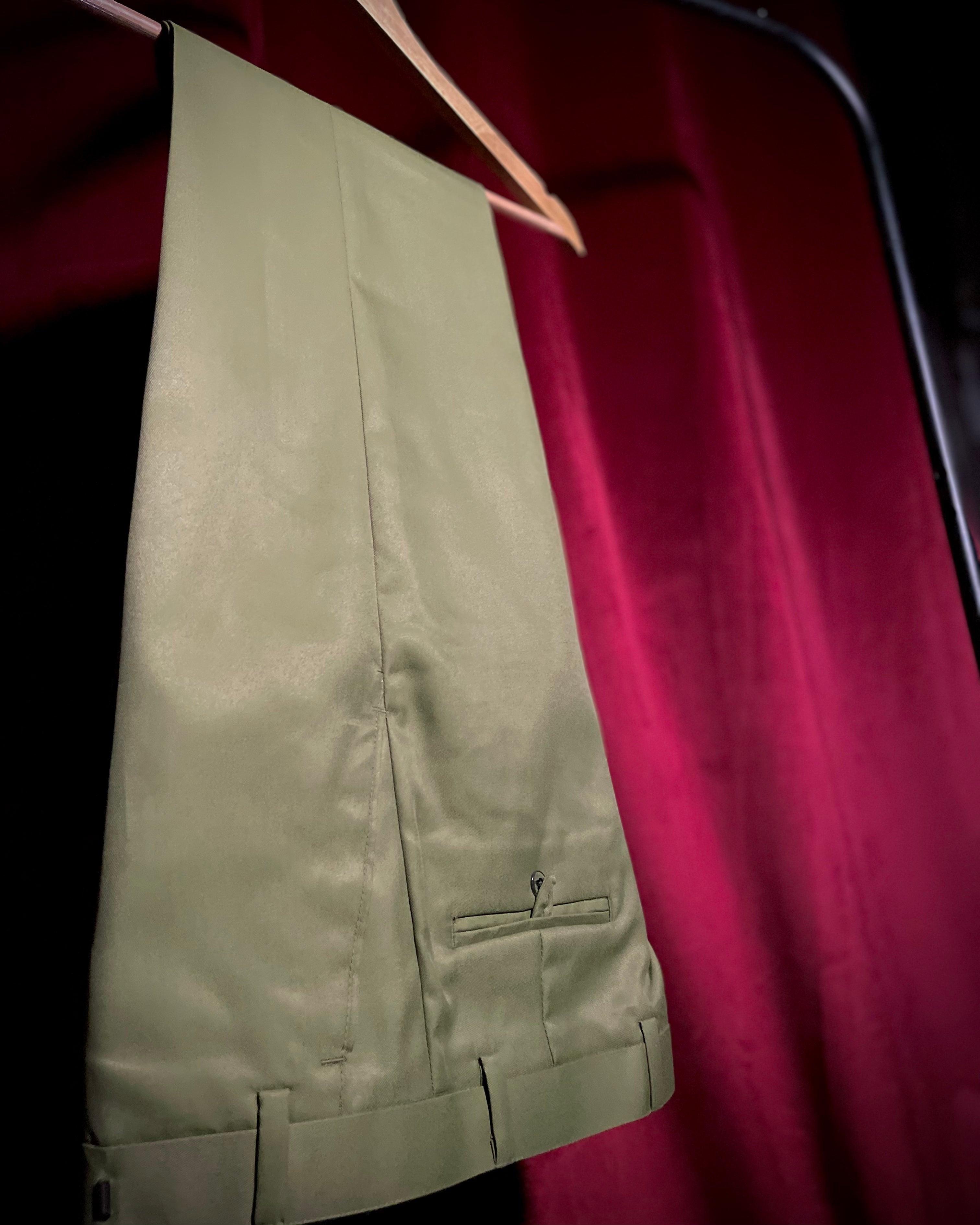 (Olive Green) Solids 3-Piece Suit