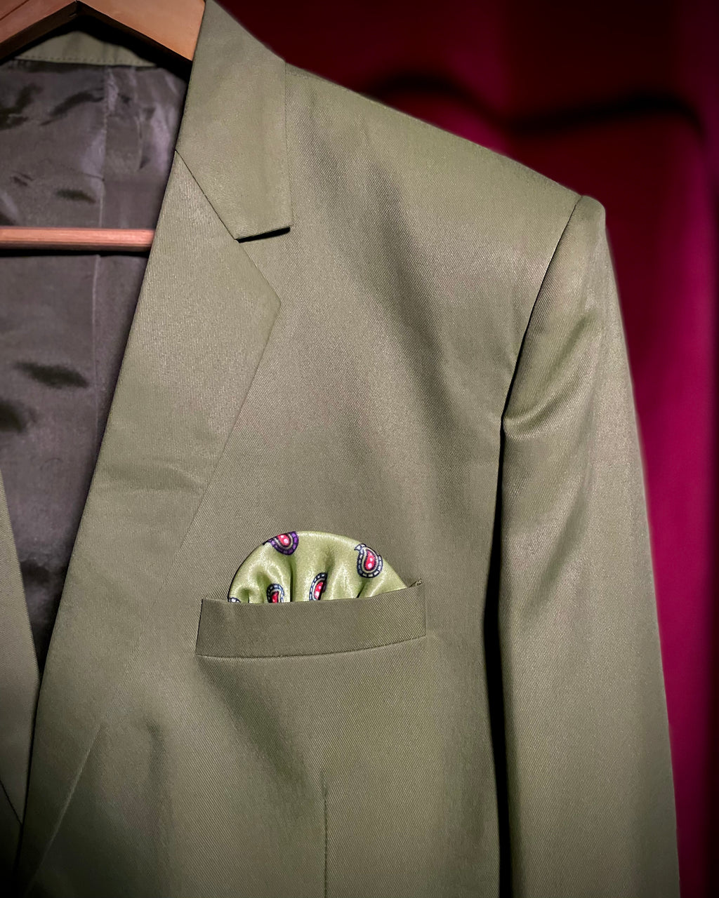 (Olive Green) Solids 3-Piece Suit