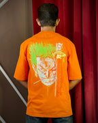 (Orange) Anime Graphic 3D Print Oversized Tee