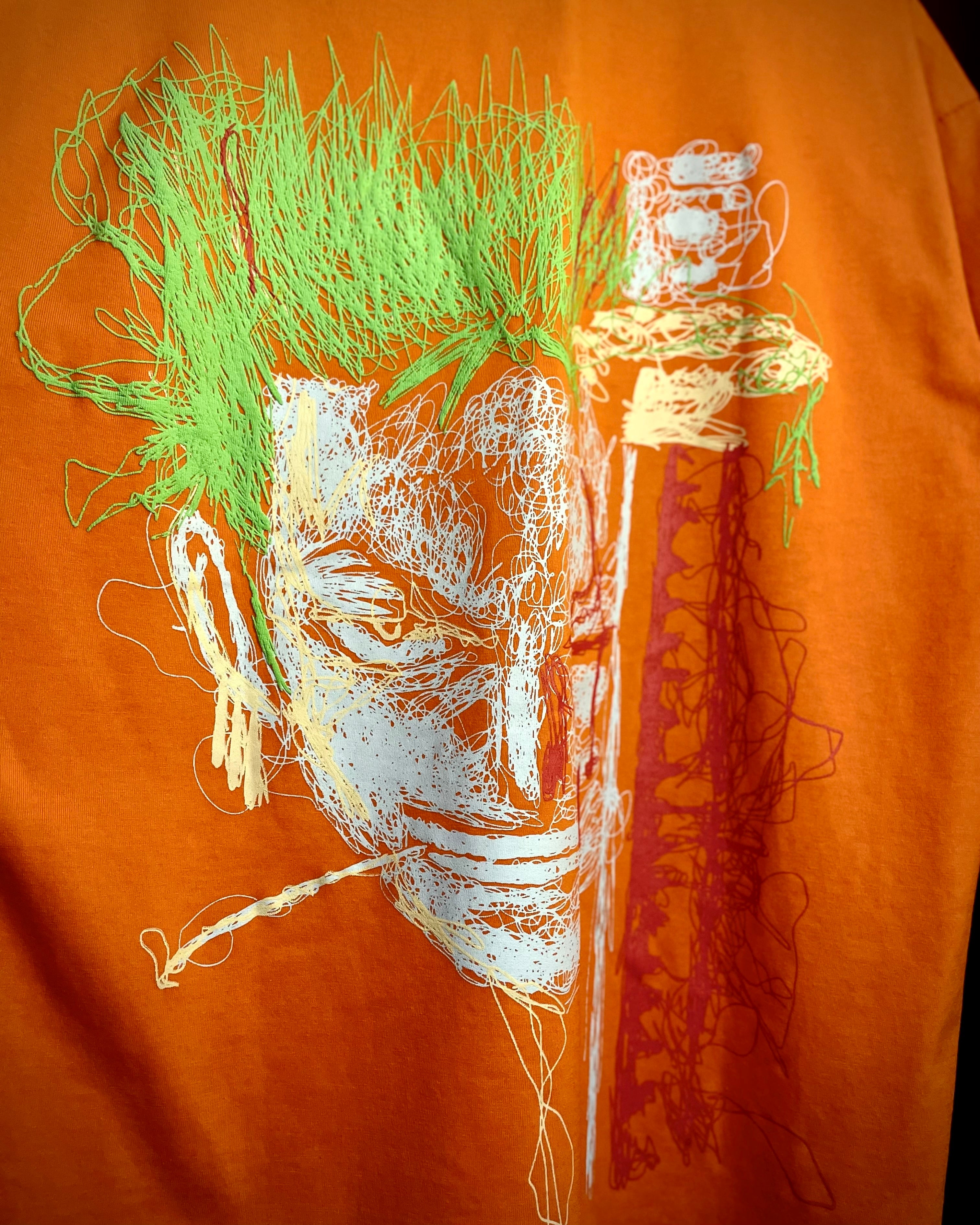 (Orange) Anime Graphic 3D Print Oversized Tee