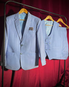 (Pastel Blue) Solids 3-Piece Suit