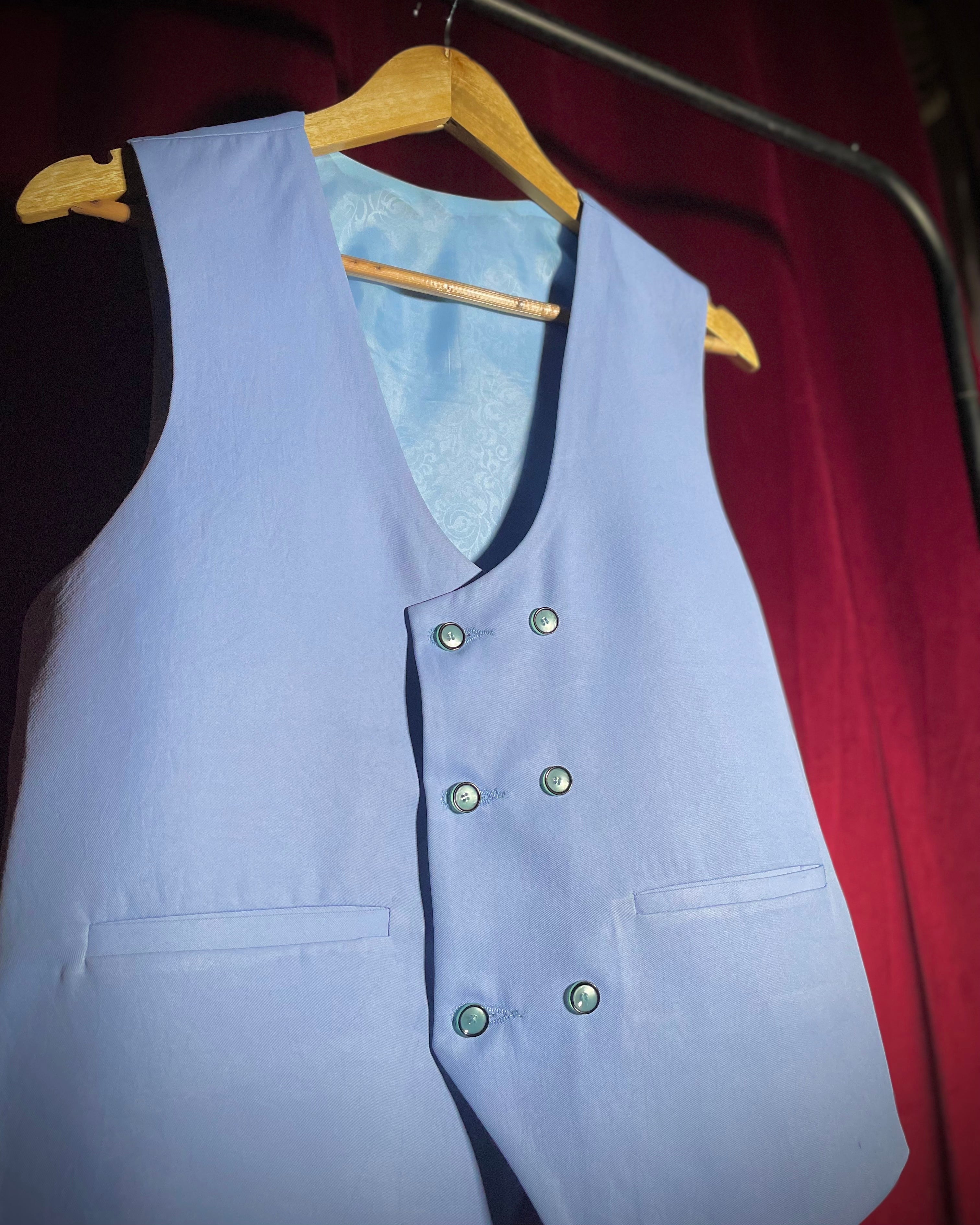 (Pastel Blue) Solids 3-Piece Suit