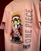 (Peach) Anime Front-Back Graphic Oversized Tee