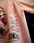 (Peach) Anime Front-Back Graphic Oversized Tee