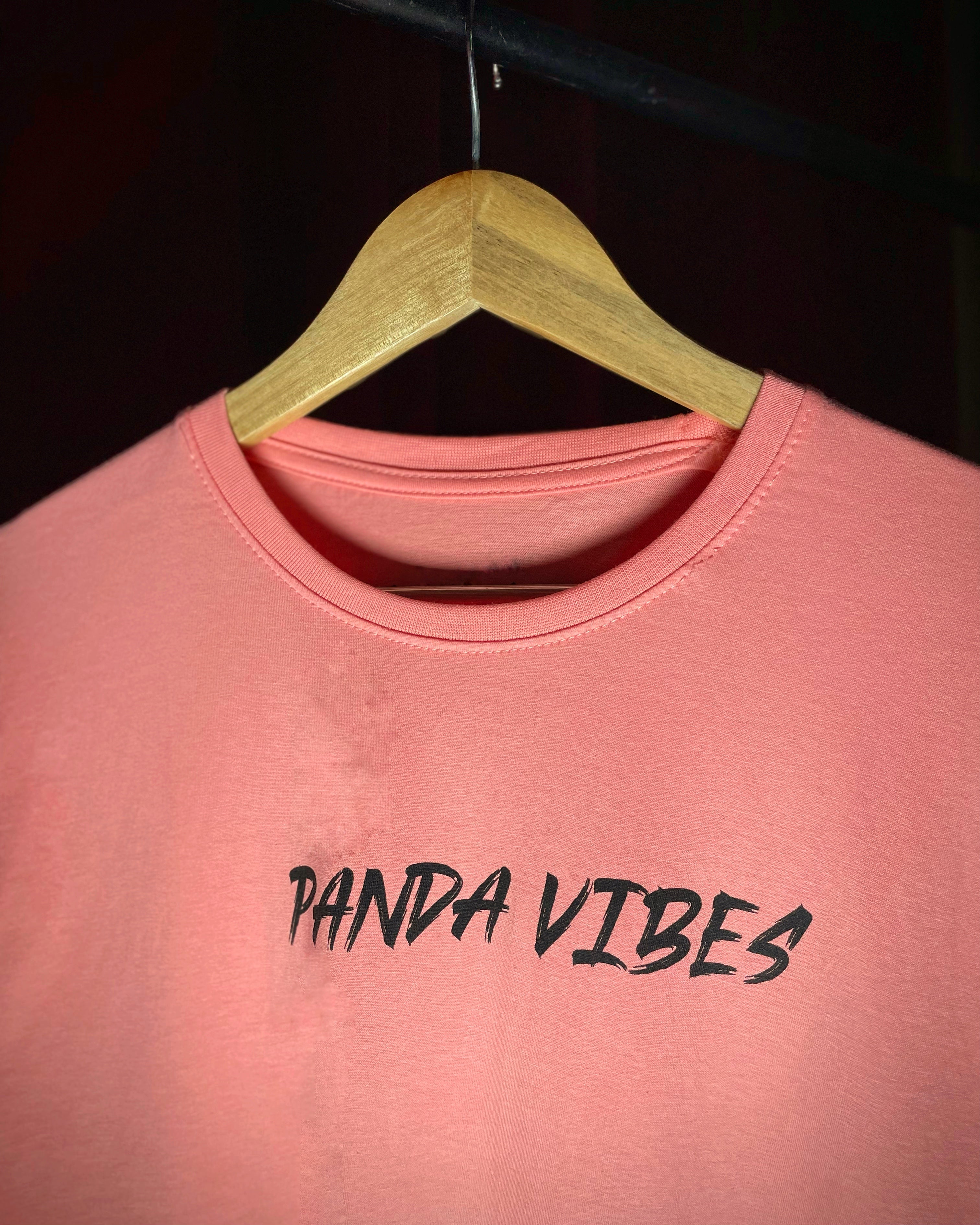 (Pink) Swagger Panda Avtar Front-Back Graphic Oversized Tee