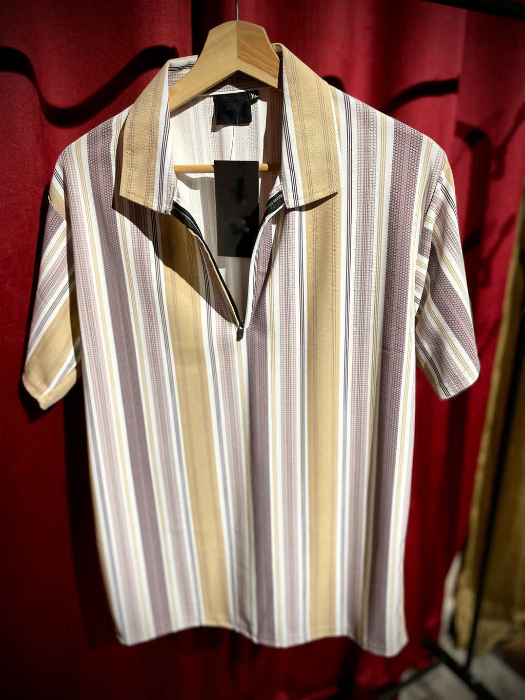 (Purple-White) Zipper Tee