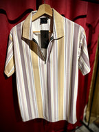 (Purple-White) Zipper Tee