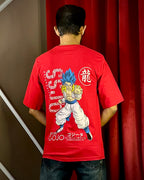 (Red) Anime Front-Back Graphic Oversized Tee