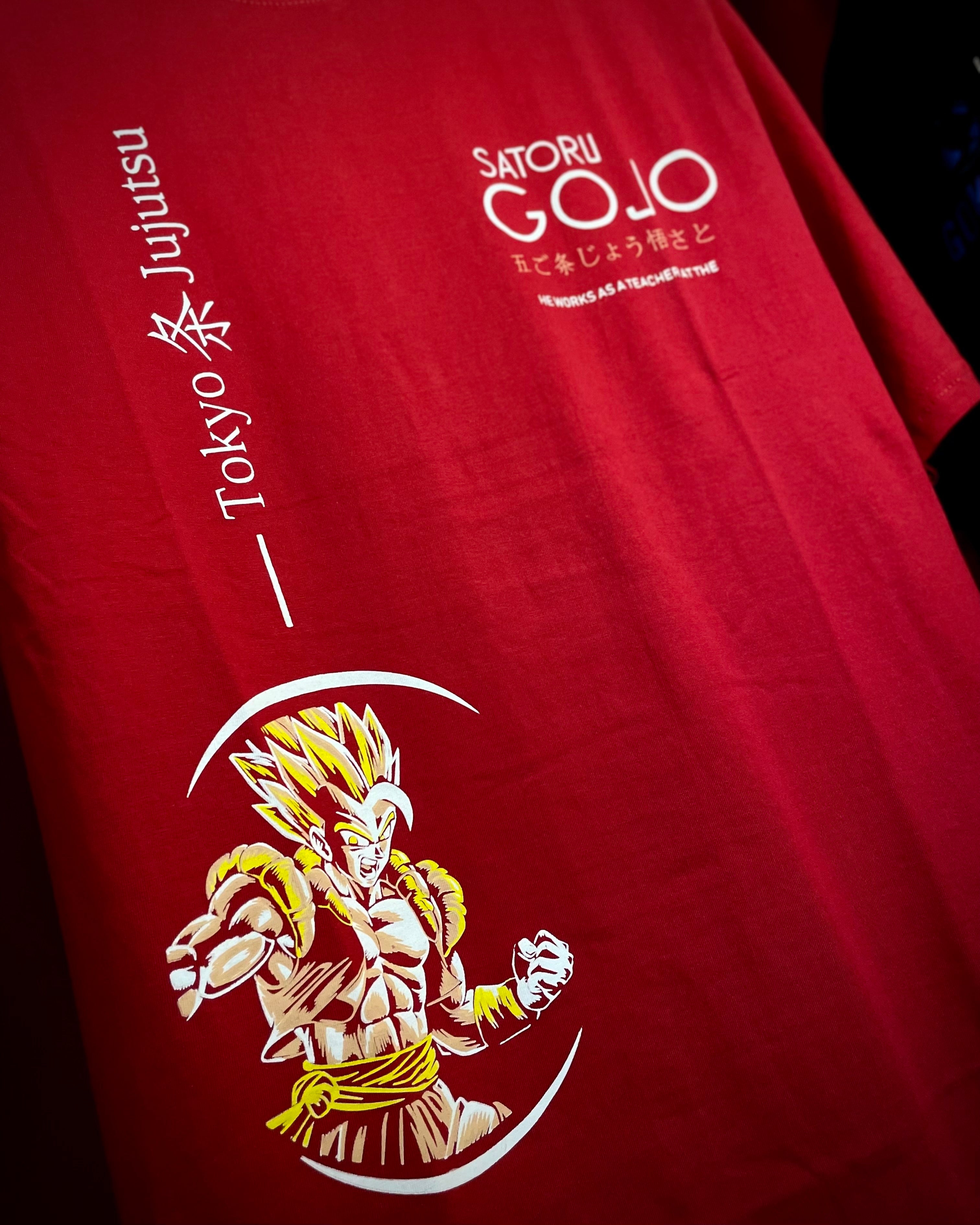 (Red) Anime Front-Back Graphic Oversized Tee