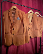 (Rust Brown) Solids 3-Piece Suit