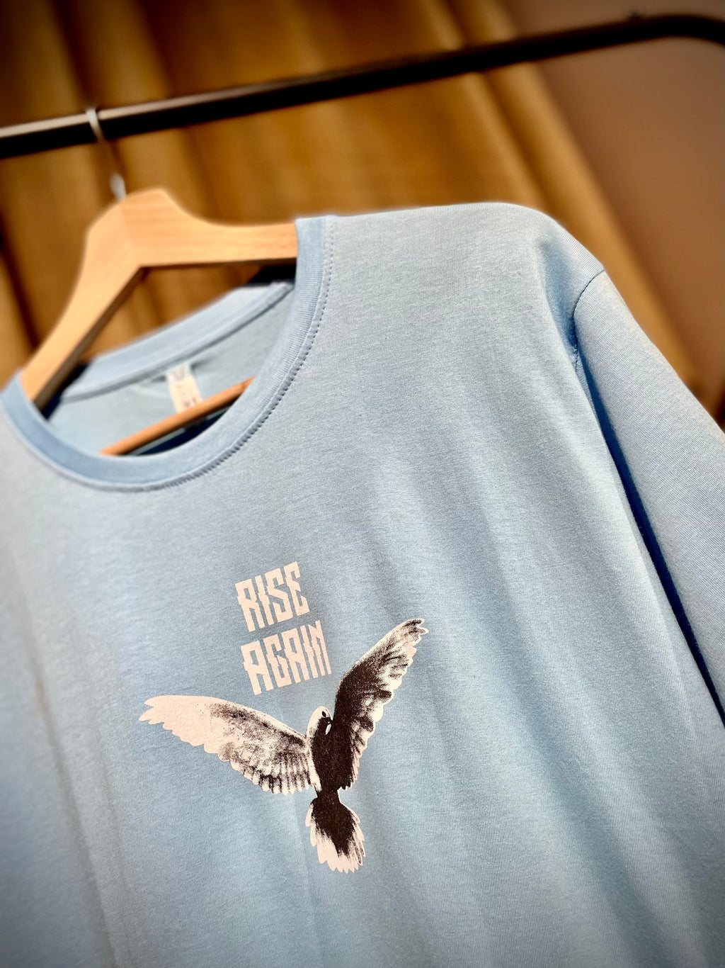 (Sky Blue) Freedom Bird Front-Back Graphic Oversized Tee