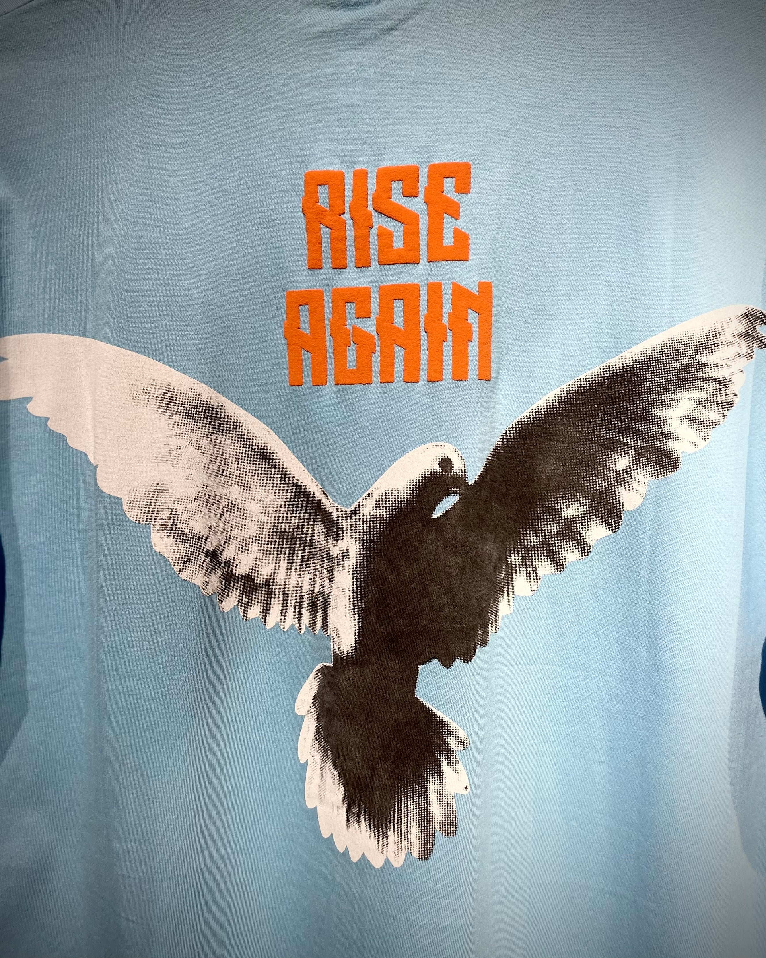 (Sky Blue) Freedom Bird Front-Back Graphic Oversized Tee