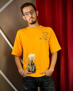 (Yellow) Anime Front-Back Graphic Oversized Tee