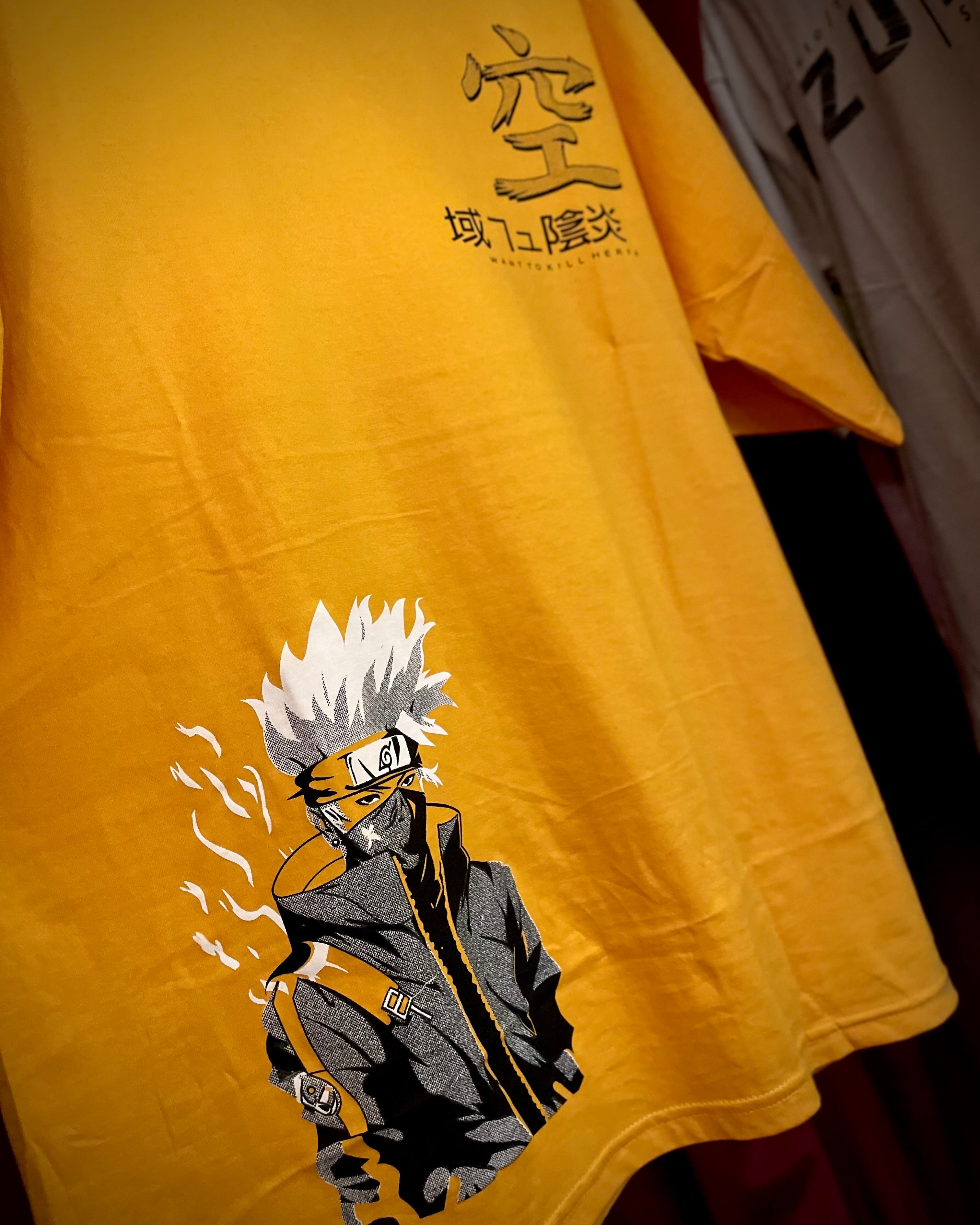 (Yellow) Anime Front-Back Graphic Oversized Tee